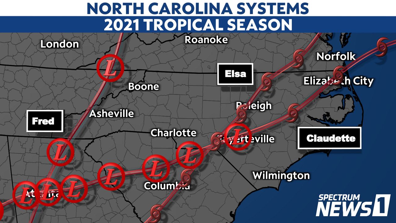 Three tropical systems directly impacted N.C. in 2021